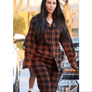 Skims FLEECE PLAID SLEEP SET Medium